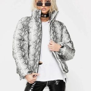 GLAMOROUS  snakeskin puffer jacket